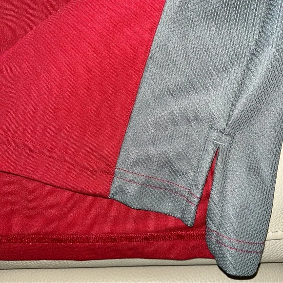 UNDER ARMOUR HEATGEAR PERFORMANCE POLO SHIRT sz Men Large short sleeve red/gray - Picture 13 of 16